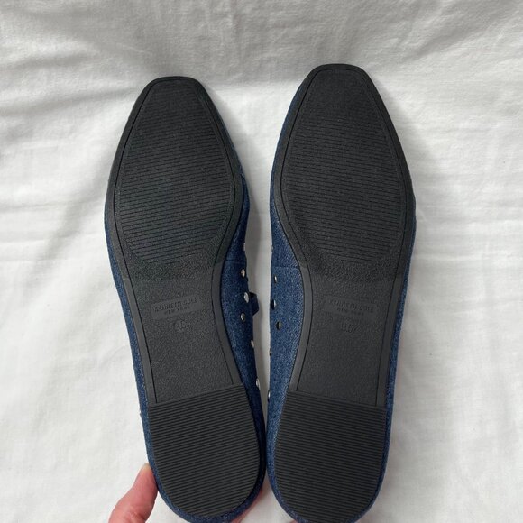 Kenneth Cole Myra Stud Denim Blue Mary Jane Flats Slip On Shoe 9.5 - Picture 5 of 7